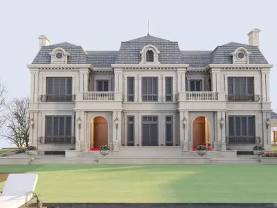 Luxury castle manor 3D model Low-poly 3D model