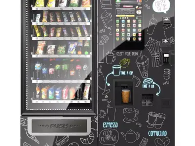 Rosso TO GO coffee machine with additional Foodbox 3D model