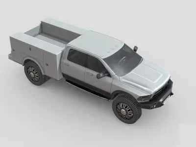 Low Poly Car - Dodge Pickup Utility Low-poly 3D model