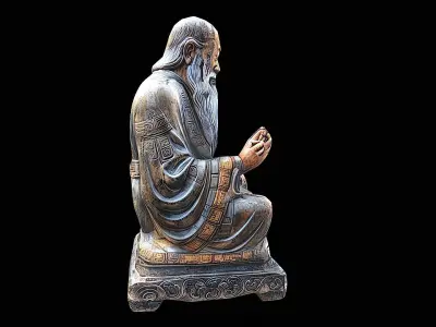 Old sage statue 3D model