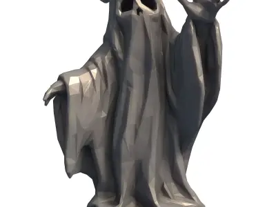 Low Poly Halloween Ghost Geometric Ghost Sculpture  3D print model