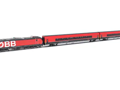 Passenger Train OBB Nightjet Collection 3 3D model