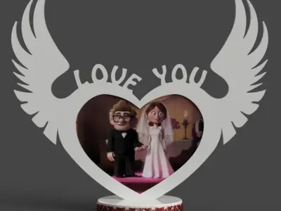 PHOTO FRAME LOVE YOU TABLE  DESK  WALL 3D print model