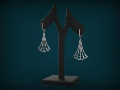 Jewelry Earrings Gold Elegant 3D print model