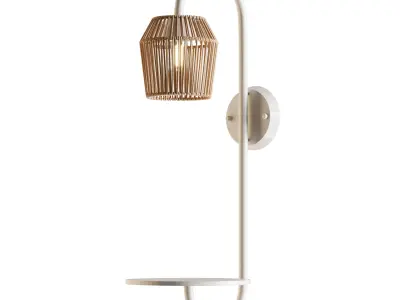 Alyza Rattan Plug-in Armed Sconce 3D model