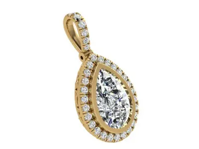 Pear Halo Pendant 3408 3D print model