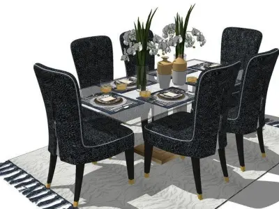 12 modern dining room sketchup models and perfect for any space 3D model