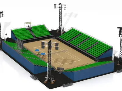 Tennis Stadium Low-poly 3D model