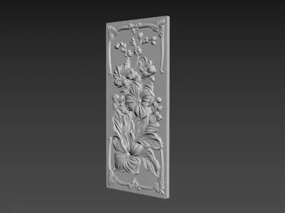 Orchids Flowers Relief 3D model