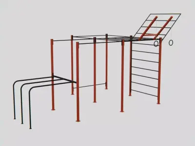 Calisthenics Station Park Workout - Outdoor Fitness Equipment Low-poly 3D model