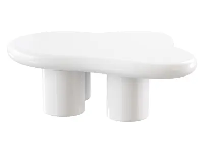 Modern Smooth Wood Abstract Coffee Table 3D model