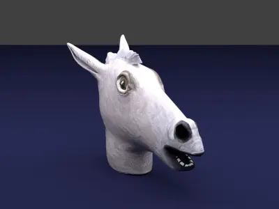 Horse Mask White Low-poly 3D model