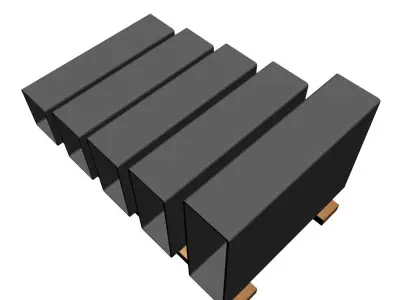 1 4in Wall x6in Rectangle Tube 3D model