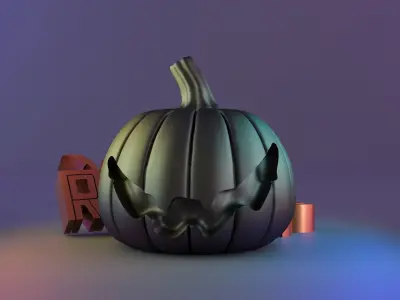 Halloween pumpkin decor 01 3D print model