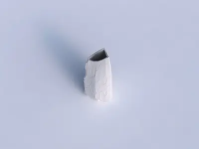 Vase curved tipping triangle 2 with fine organic cells 3D print model