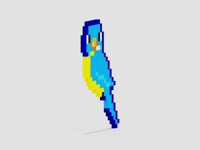 Pixel Bird Symbol Low-poly 3D model