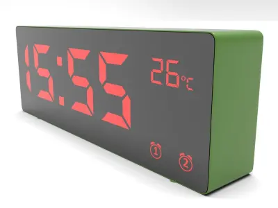 CLOCK GREEN RED Low-poly 3D model