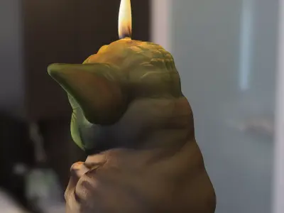 Yoda Candle Low-poly 3D model