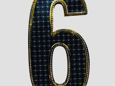 Solar Panel Number - 6 3D model