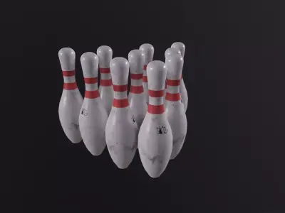  Old Bowling Pin 3D Model Low-poly 3D model
