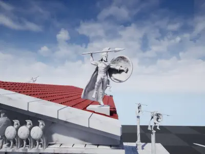 Spartan monument 1 Low-poly 3D model