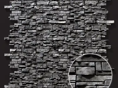 Wall clincer brick rock n3 3D model