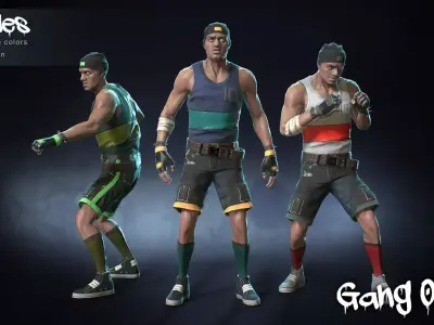 Male Gang 05 Low-poly 3D model