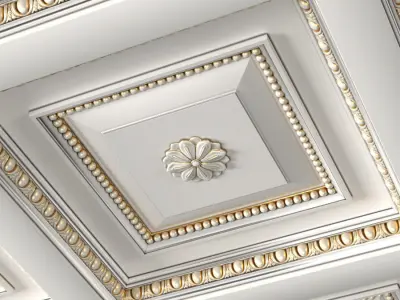 Classical coffered ceiling  3D model
