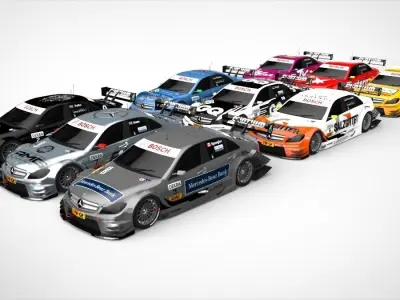 Mercedes Benz DTM 2011 Season Pack Low-poly 3D model