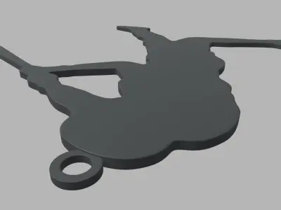 Baseball Key Ring Chain 01 Low-poly 3D model