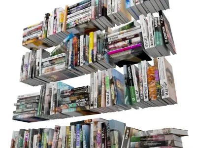 Books 150 pieces 1-3-2 Low-poly 3D model