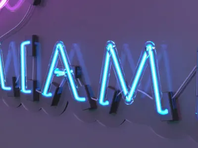 Aloha Miami - Neon Sign 3D model