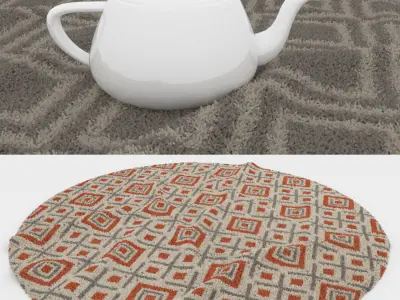 Round Rug Set 87 3D model