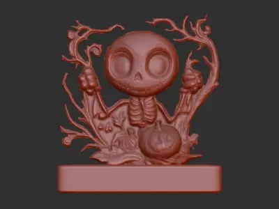 cute skull hallowen decoration 3D print model