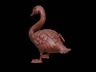 Swan Animal Sculpture 3D print model
