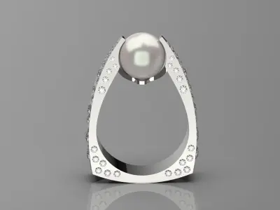ocean jewelry pearl ring pr0002 3D print model