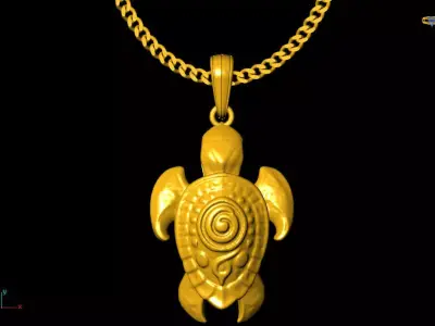 Turtle pendant charms - one inch pendant 3D print model