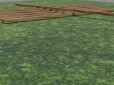 wood frame for realistic construction Low-poly 3D model