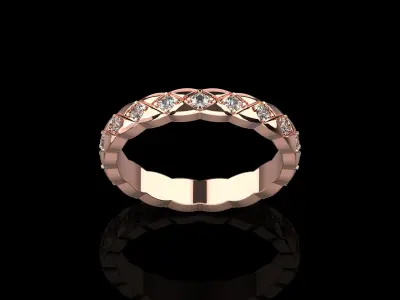 Coco Crush mini ring with diamonds 19 Size N223 3D print model