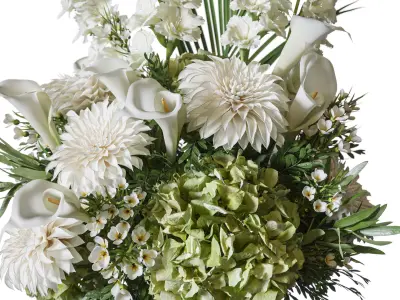 Flower Set 080 tall bouquet gladiolus dahlia hydrangea 3D model