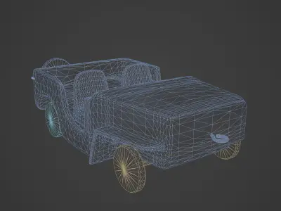 Vintage Wooden Toy Car Low-poly 3D model by ErikNurshin