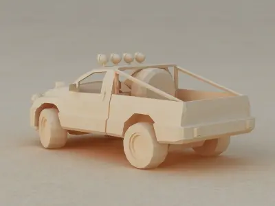 Origami cars cartoon cars toy cars 3D model