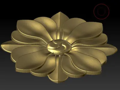 Classic 3D model of CNC interior sculpted inlaid with gold  3D model