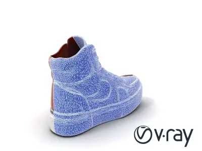 Sleek Racer Sneakers Hightop Model Pack Low-poly 3D model