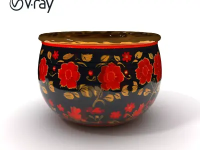 Ornate Floral Basket Model Pack Low-poly 3D model