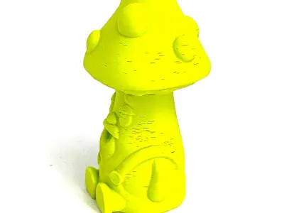 Royalty Free Fantasy Mushroom Farmer Lawn Gnome Free 3D print model