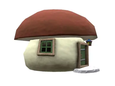 Mooshroomhouse mushroom house Low-poly 3D model