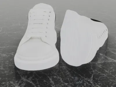 ALEXANDER MCQUEEN 3D SHOES - WHITE Low-poly 3D model