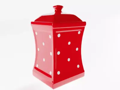 Big Polka Dot Kitchen Storage Jar 3D model