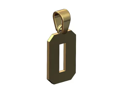 NBA font number 0 pendant charm with bail 3D print model